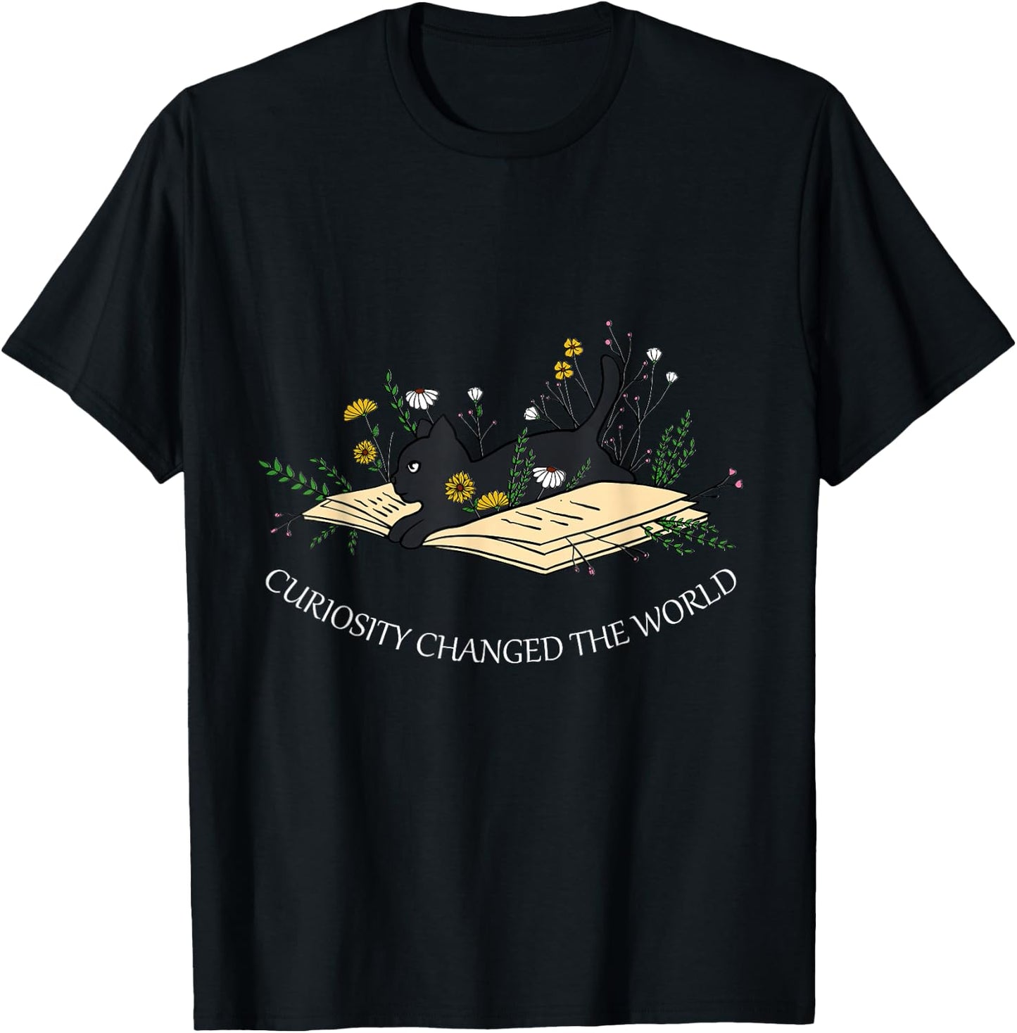 Black Cat Kitten Lover Funny Book Pet Owner Librarian T-Shirt - T-Shirt | Black