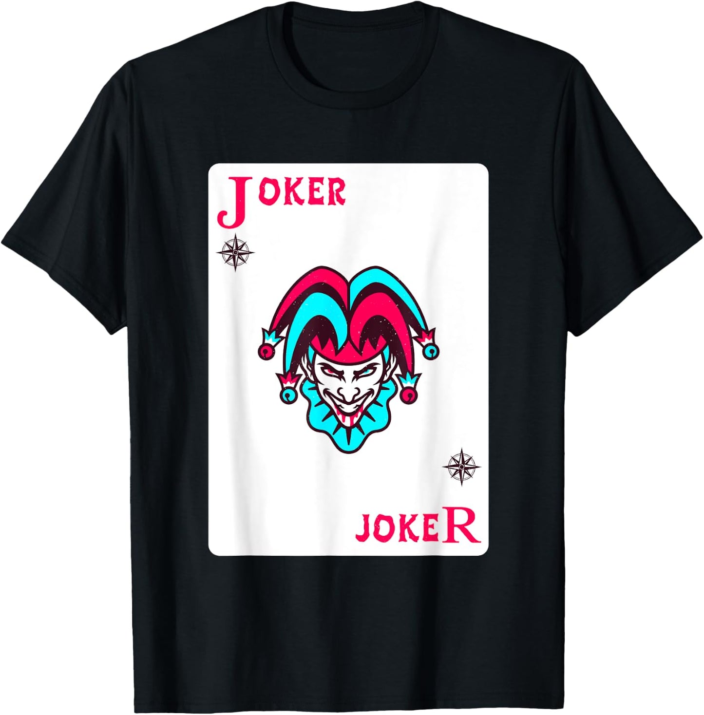 Joker Playing Card Shirt Distressed Jester T-Shirt - T-Shirt | Black