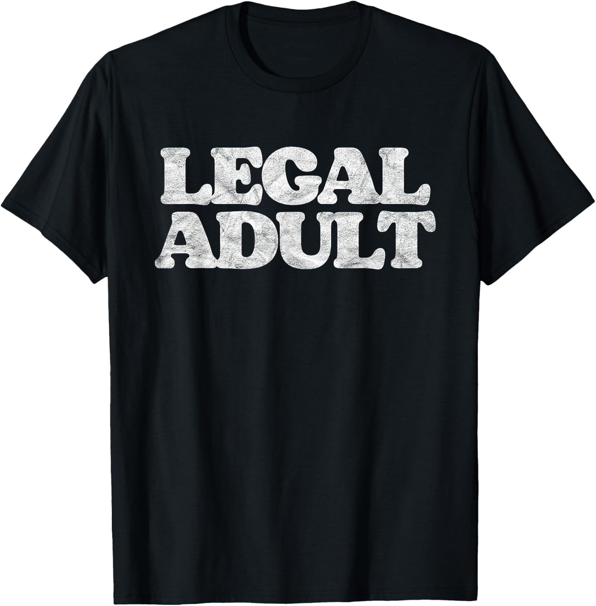 Legal Adult Funny Adulting Simple Grown-Up Distressed Retro T-Shirt - T-Shirt | Black