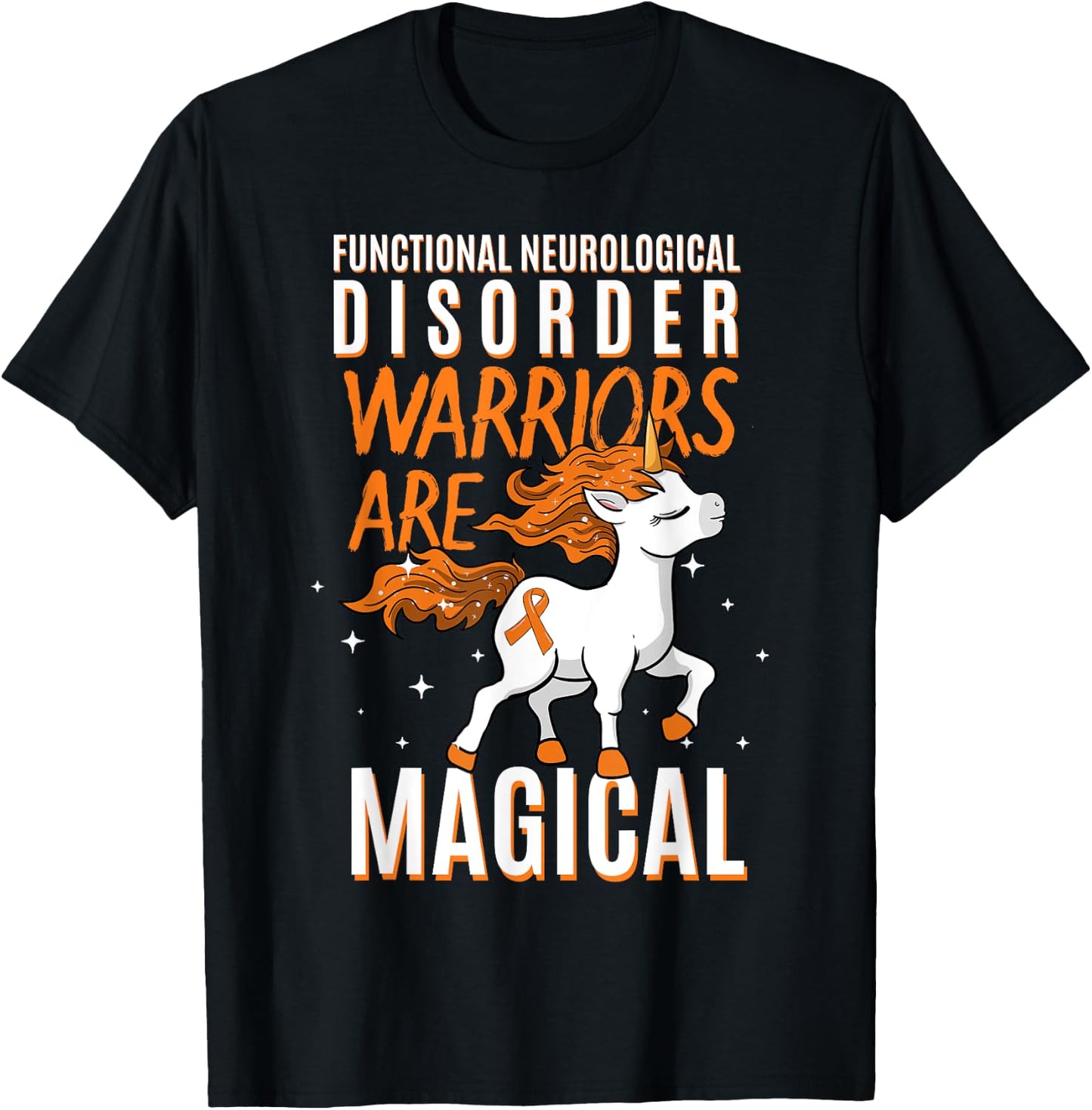 Functional Neurological Disorder Warrior Awareness Unicorn T-Shirt - T-Shirt | Black