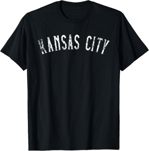Vintage Kansas City Text Apparel KC T-Shirt - T-Shirt | Black
