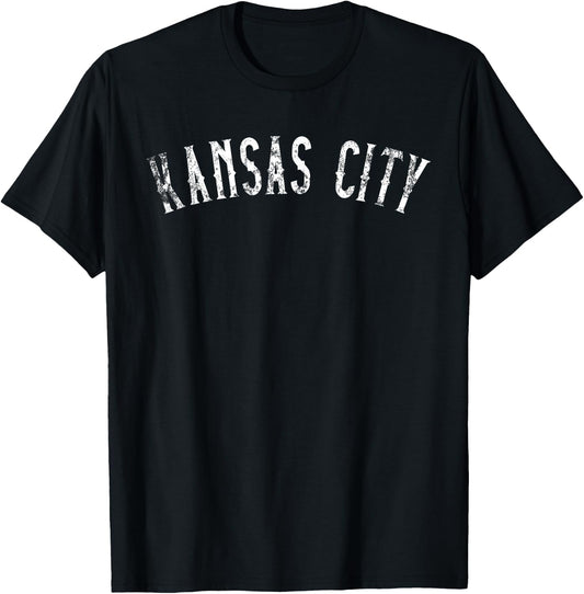 Vintage Kansas City Text Apparel KC T-Shirt - T-Shirt | Black