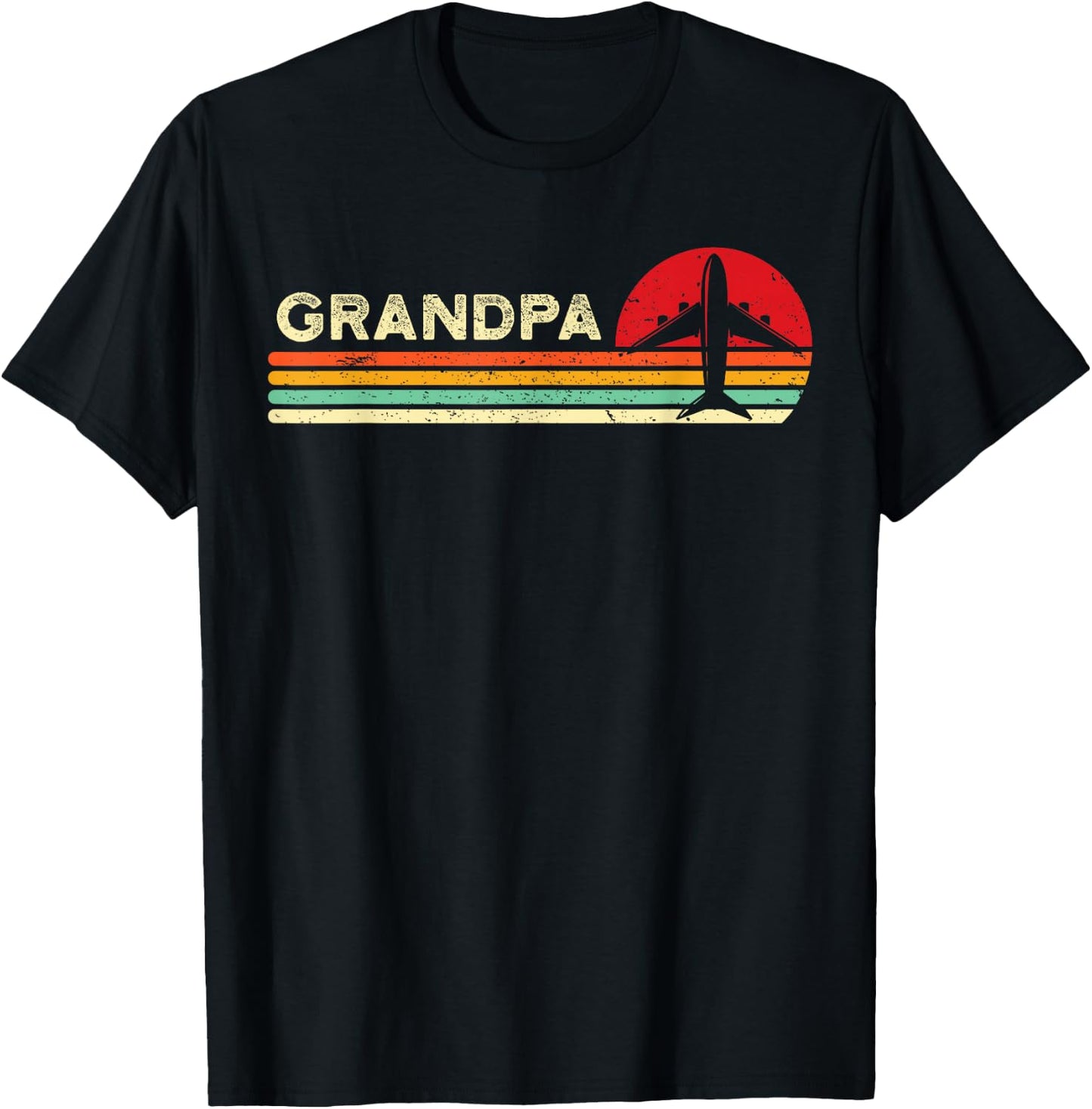 Grandpa Pilot Gifts Grandfather Aviation Airplane Flying T-Shirt - T-Shirt | Black