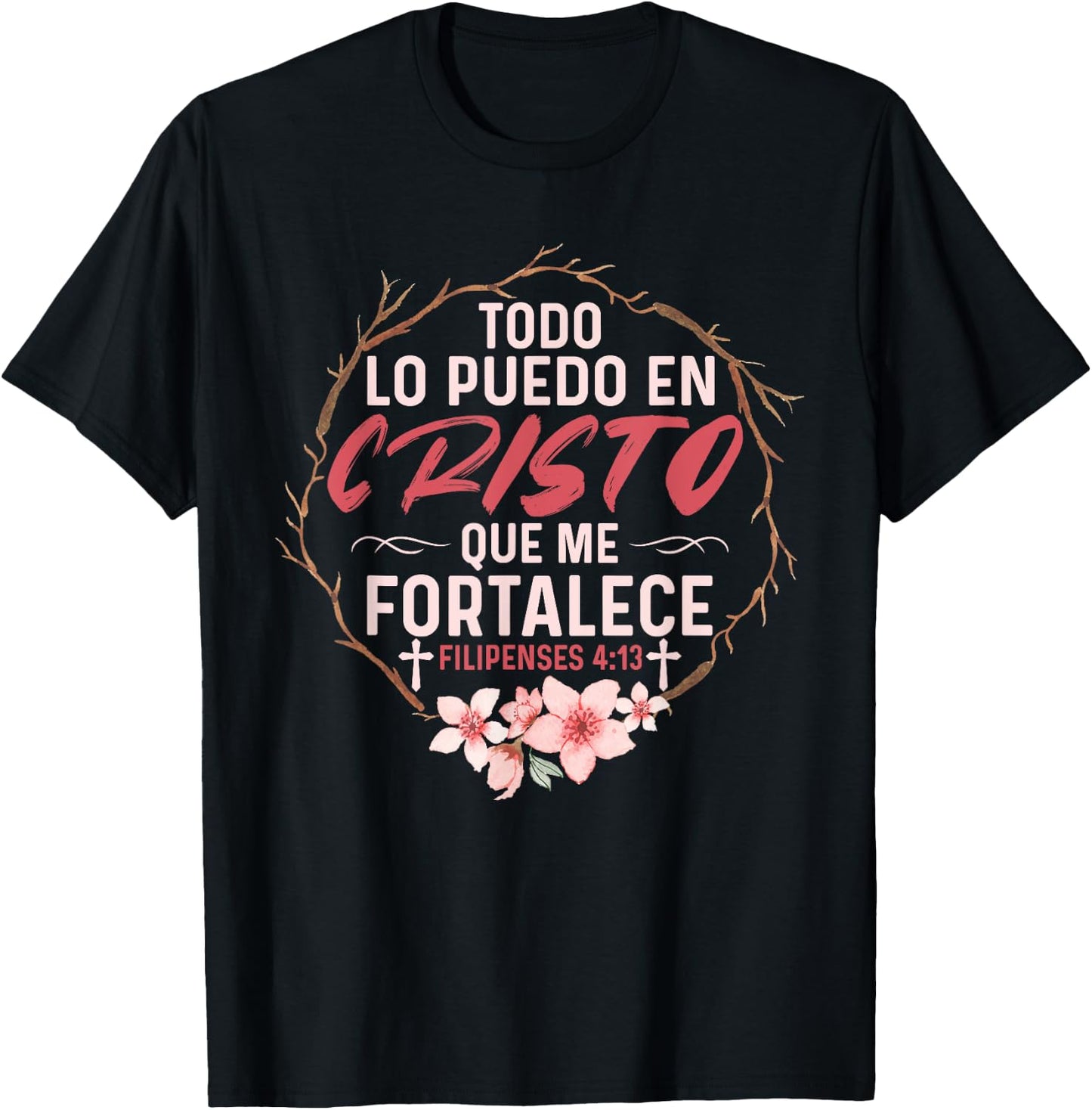 Camisetas Cristianas En Espanol Frase Biblia Filipenses 14:3 T-Shirt - T-Shirt | Black
