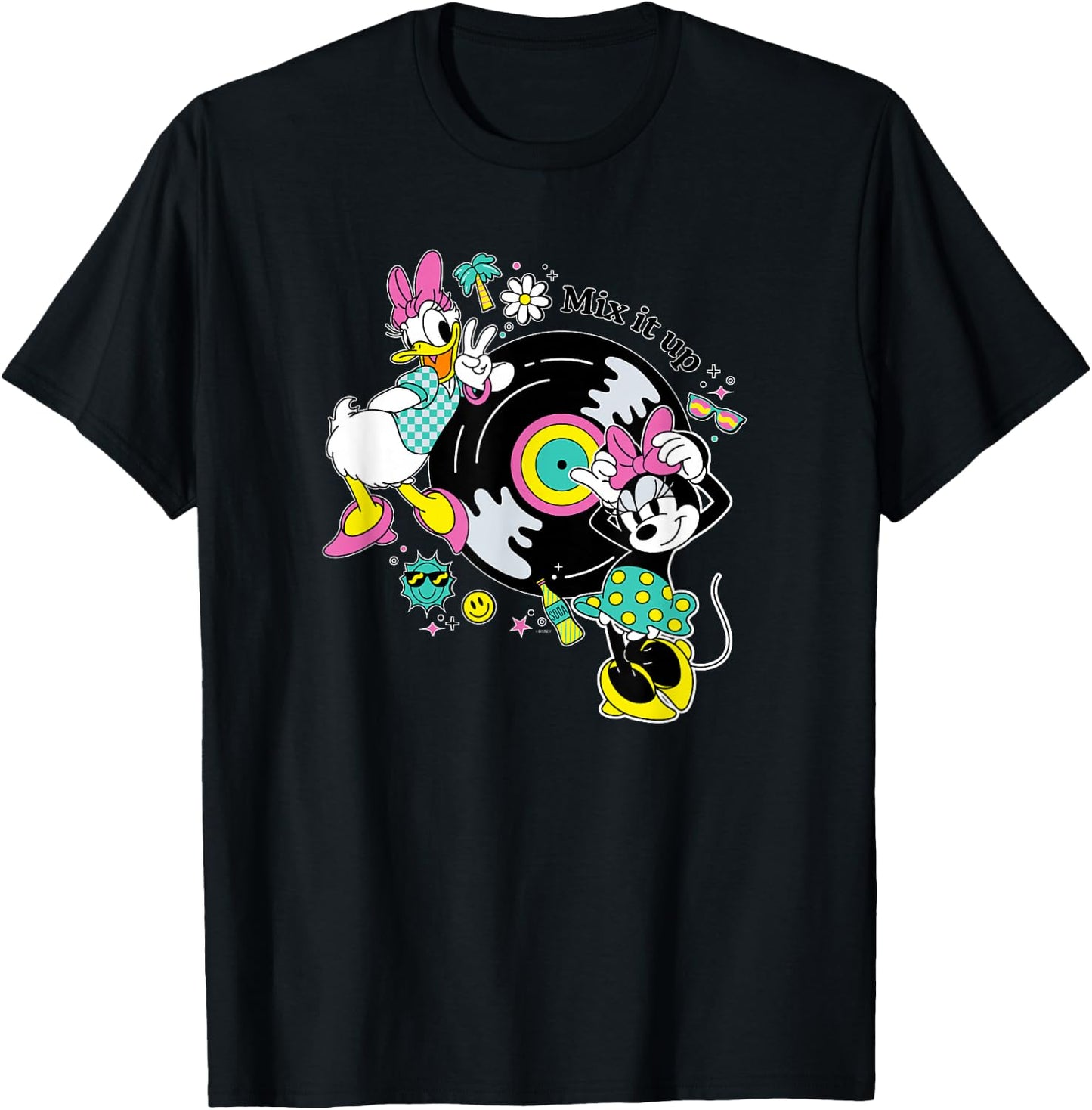 Disney Minnie and Daisy Mix It Up Retro T-Shirt - T-Shirt | Black