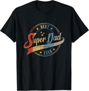 Retro Best Dad Super Dad Ever Father Daddy Father's Day Gift T-Shirt - T-Shirt | Black