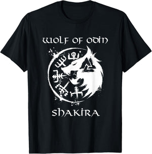 Wolf of Odin Shakira - Personalised T-Shirt - T-Shirt | Black