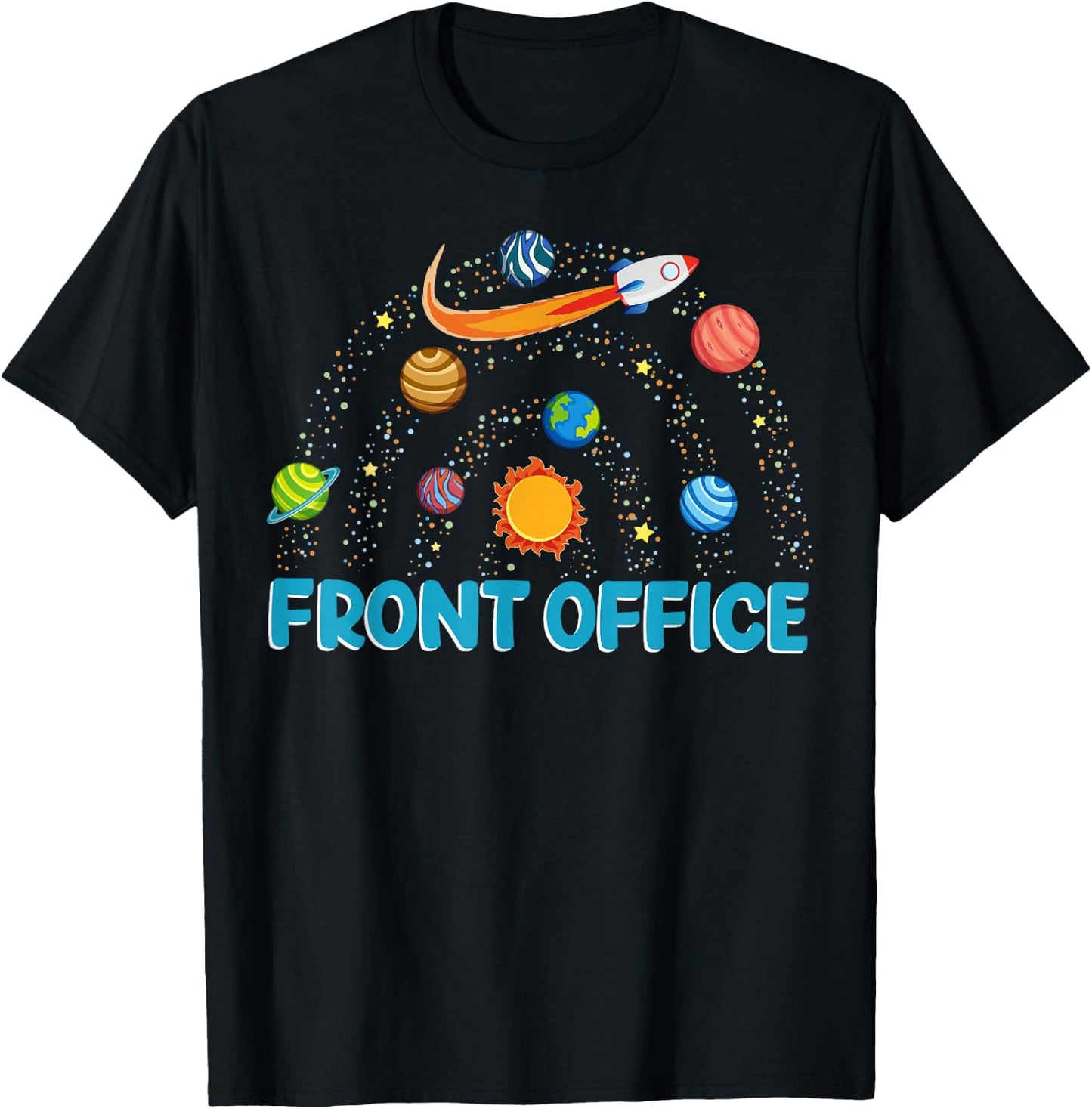 Retro Front Office Outer Space Administrative Assistants T-Shirt - T-Shirt | Black