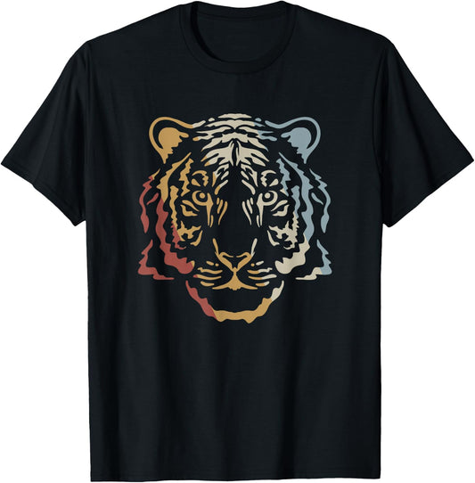 Tiger Retro Style Vintage T-Shirt - T-Shirt | Black