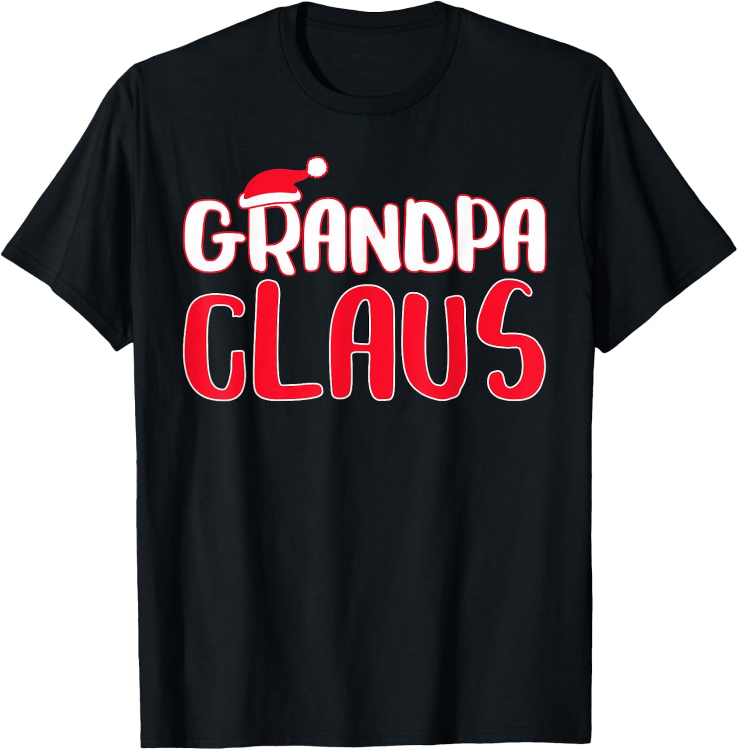 Grandpa Claus Shirts Men's Black Modern Christmas T-Shirt - T-Shirt | Black