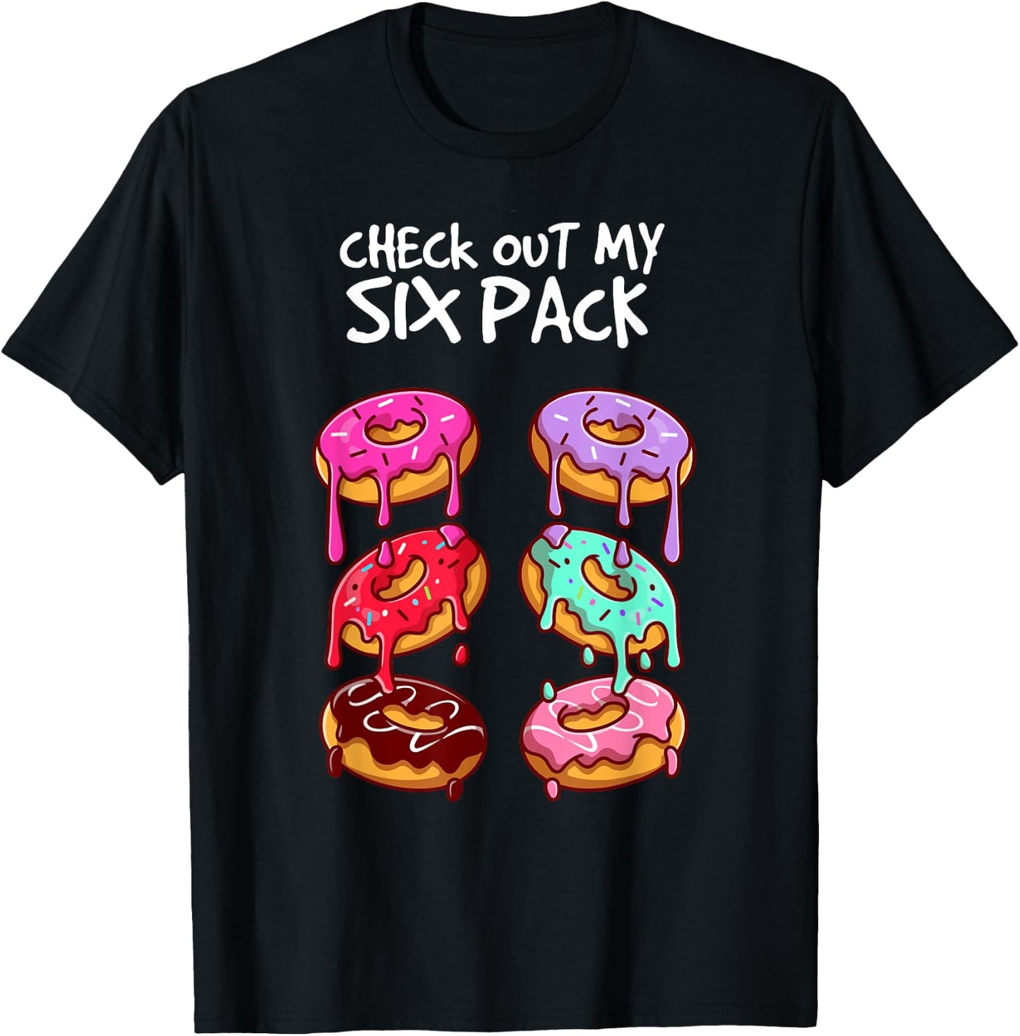 Check out my six pack Foodie Donut T-Shirt - T-Shirt | Black