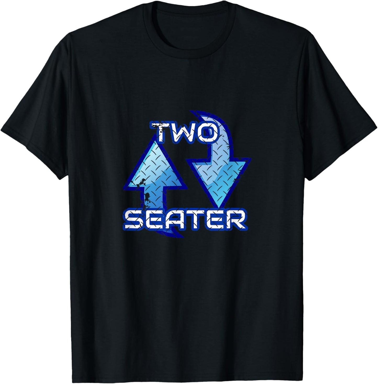 Two Seater 2 Seats Word Play Innuendo T-Shirt - T-Shirt | Black