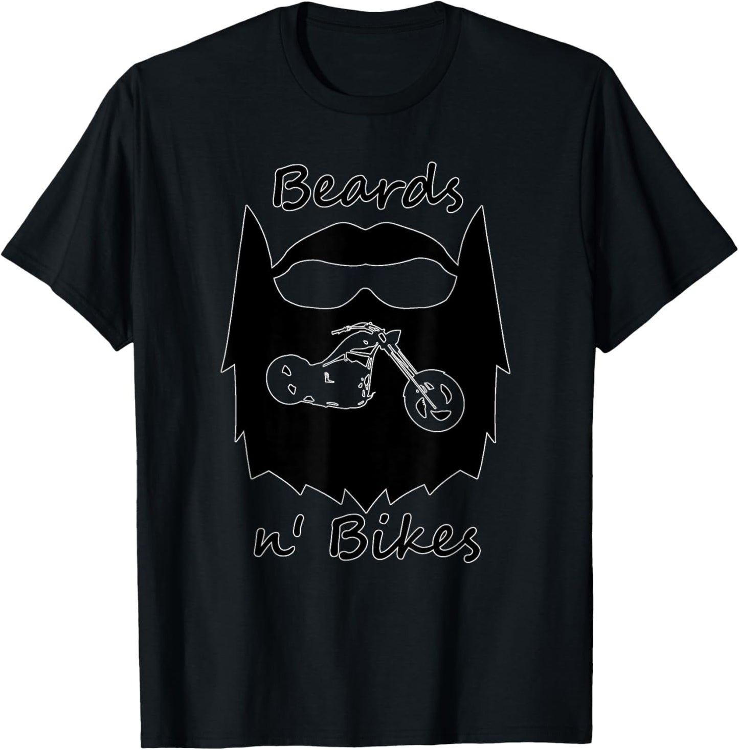 Beards N'Bikes Bearded Biker. Gift Motorcyclist T-Shirt - T-Shirt | Black