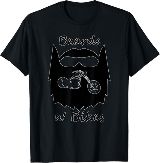 Beards N'Bikes Bearded Biker. Gift Motorcyclist T-Shirt - T-Shirt | Black