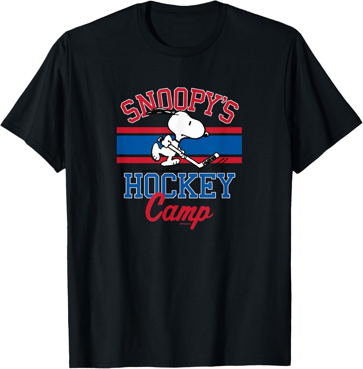 Peanuts - Snoopy's Hockey Camp T-Shirt - T-Shirt | Black