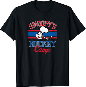 Peanuts - Snoopy's Hockey Camp T-Shirt - T-Shirt | Black