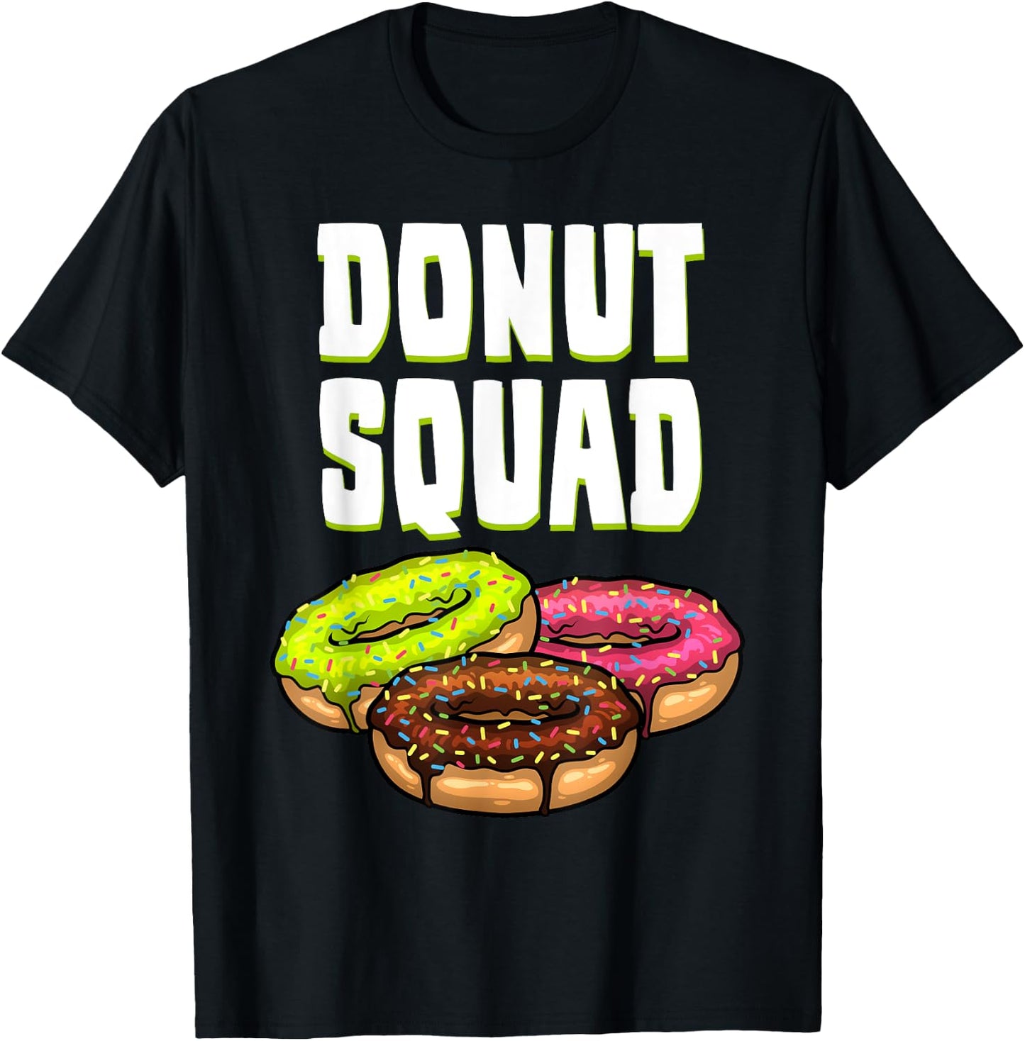 Funny Donut Squad Designs Women Pastry Chefs Foodie T-Shirt - T-Shirt | Black