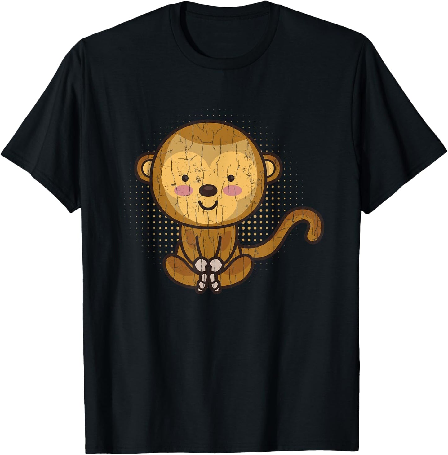 Cute Monkey Funny Monkeys Animal Lover Graphic T-Shirt - T-Shirt | Black