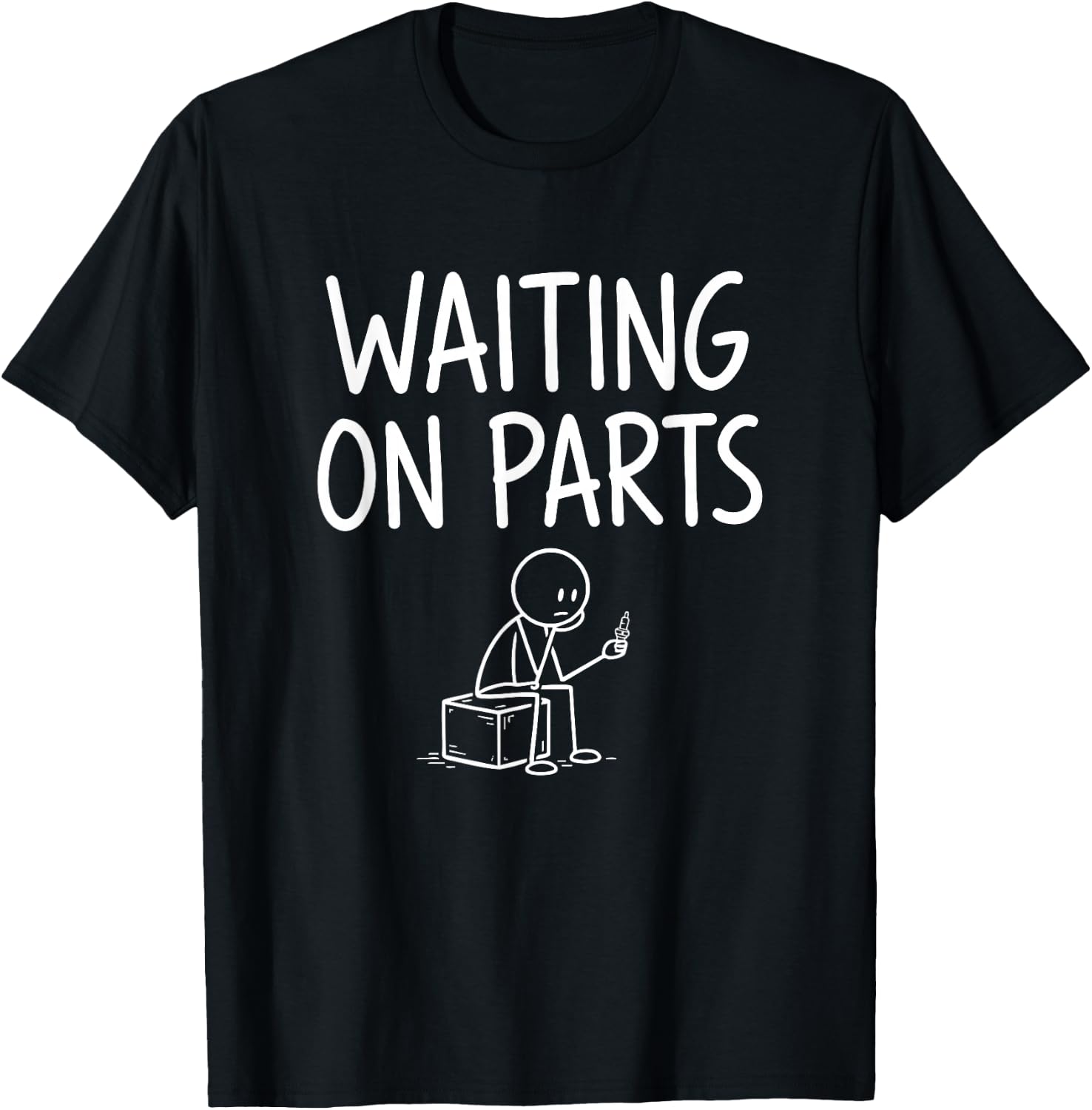 Waiting On Parts Funny Mechanic T-Shirt - T-Shirt | Black