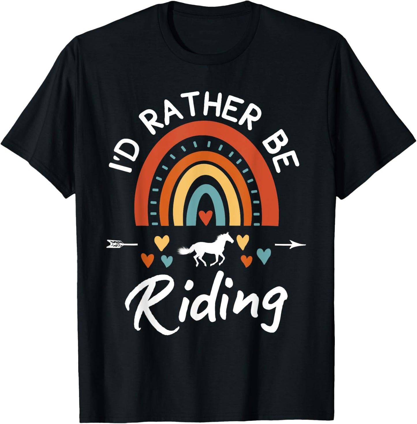 I'd Rather Be Riding Horse Horseback Rider Equestrian Kids T-Shirt - T-Shirt | Black