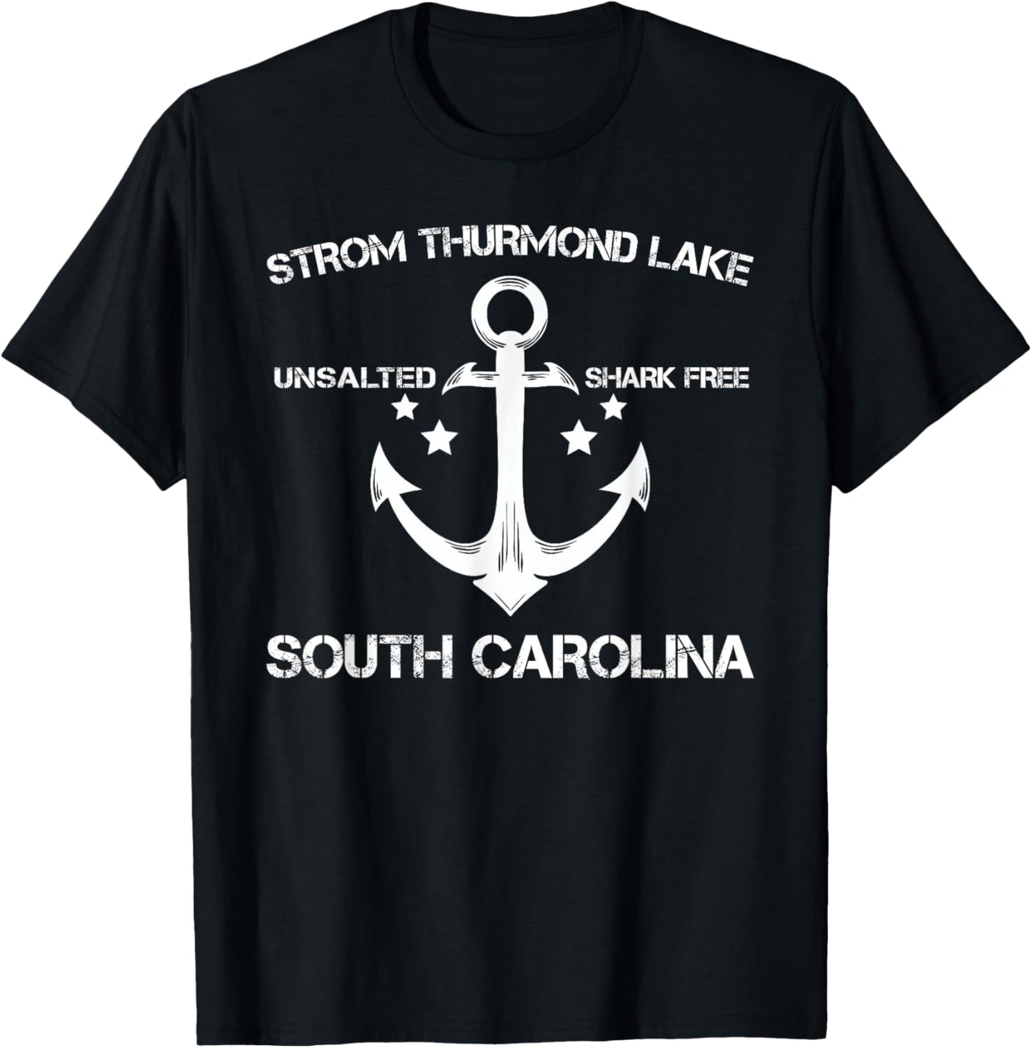STROM THURMOND LAKE SOUTH CAROLINA Funny Fishing Gift T-Shirt - T-Shirt | Black