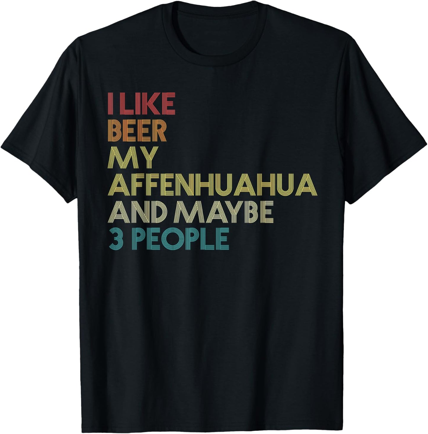 Affenhuahua Owner Dog Beer Lover Quote Funny Vintage Retro T-Shirt - T-Shirt | Black