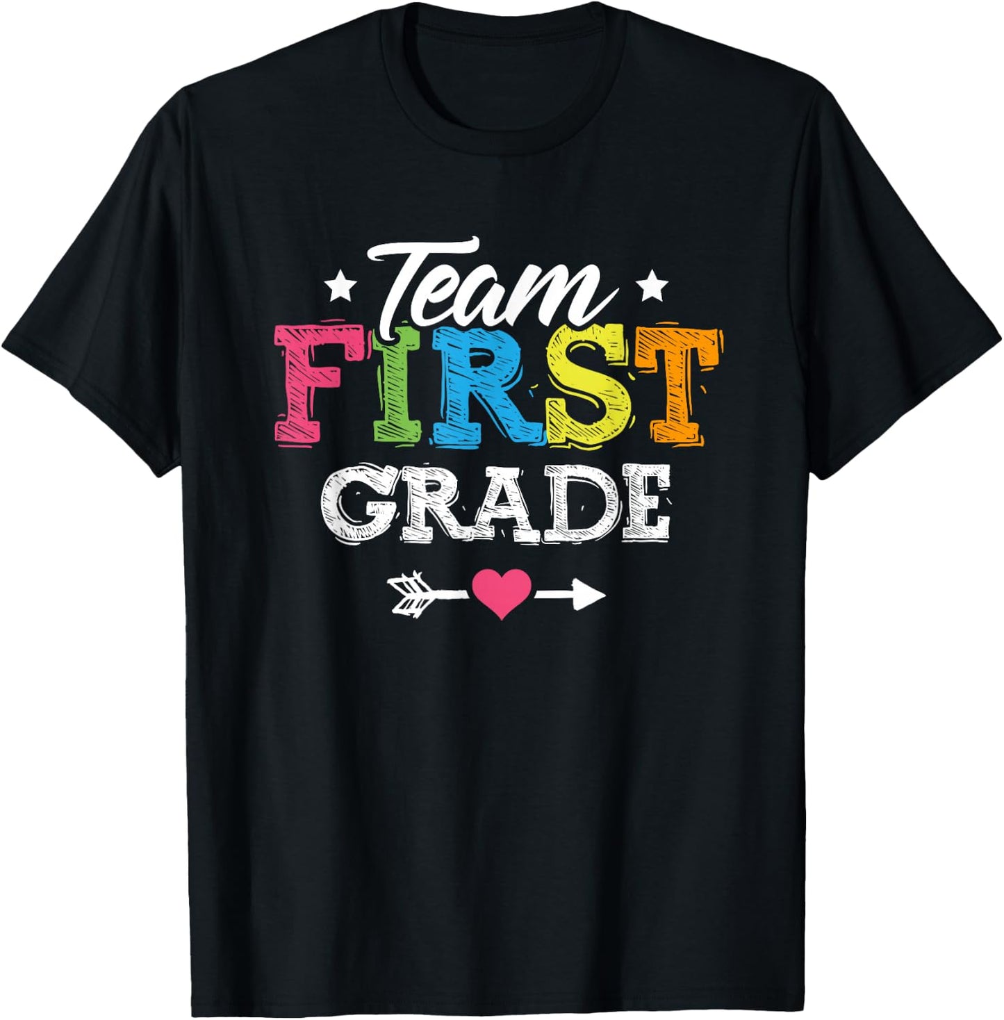 Team First Grade Shirt Teacher Student Kids Back To School T-Shirt - T-Shirt | Black