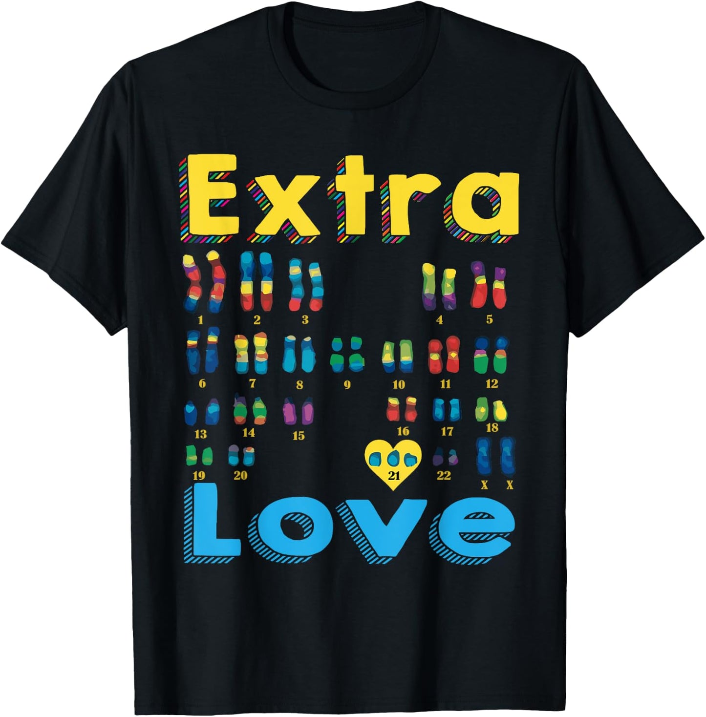 Trisomy 21 XX Extra Chromosome Girl World Down Syndrome Day T-Shirt - T-Shirt | Black