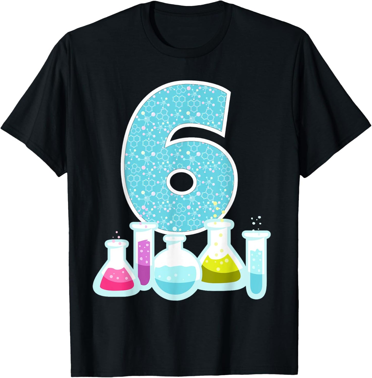 6th Birthday Science Theme Party Science Experiments Science T-Shirt - T-Shirt | Black