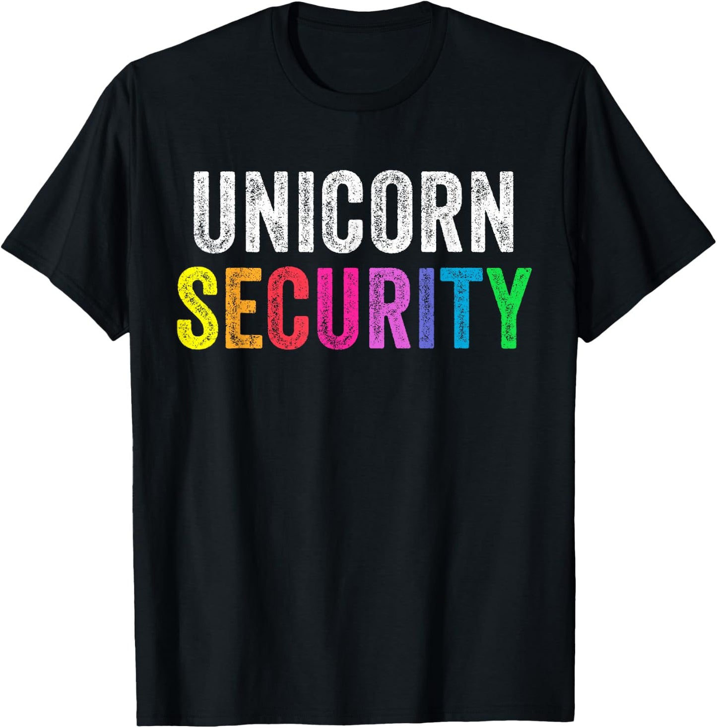 Dad Mom Daughter Adult Costume Unicorn Security T-Shirt - T-Shirt | Black