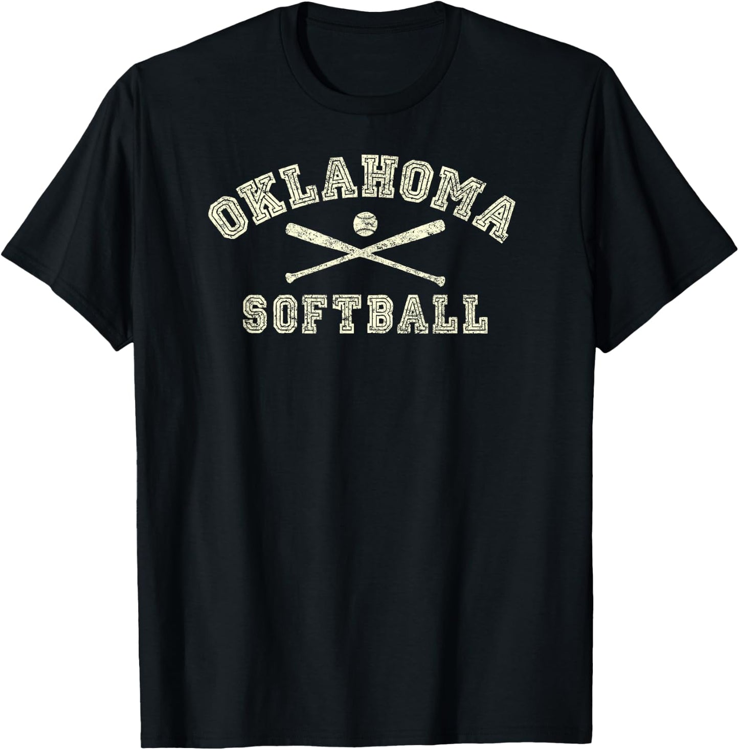 Vintage Oklahoma Softball Gear T-Shirt - T-Shirt | Black