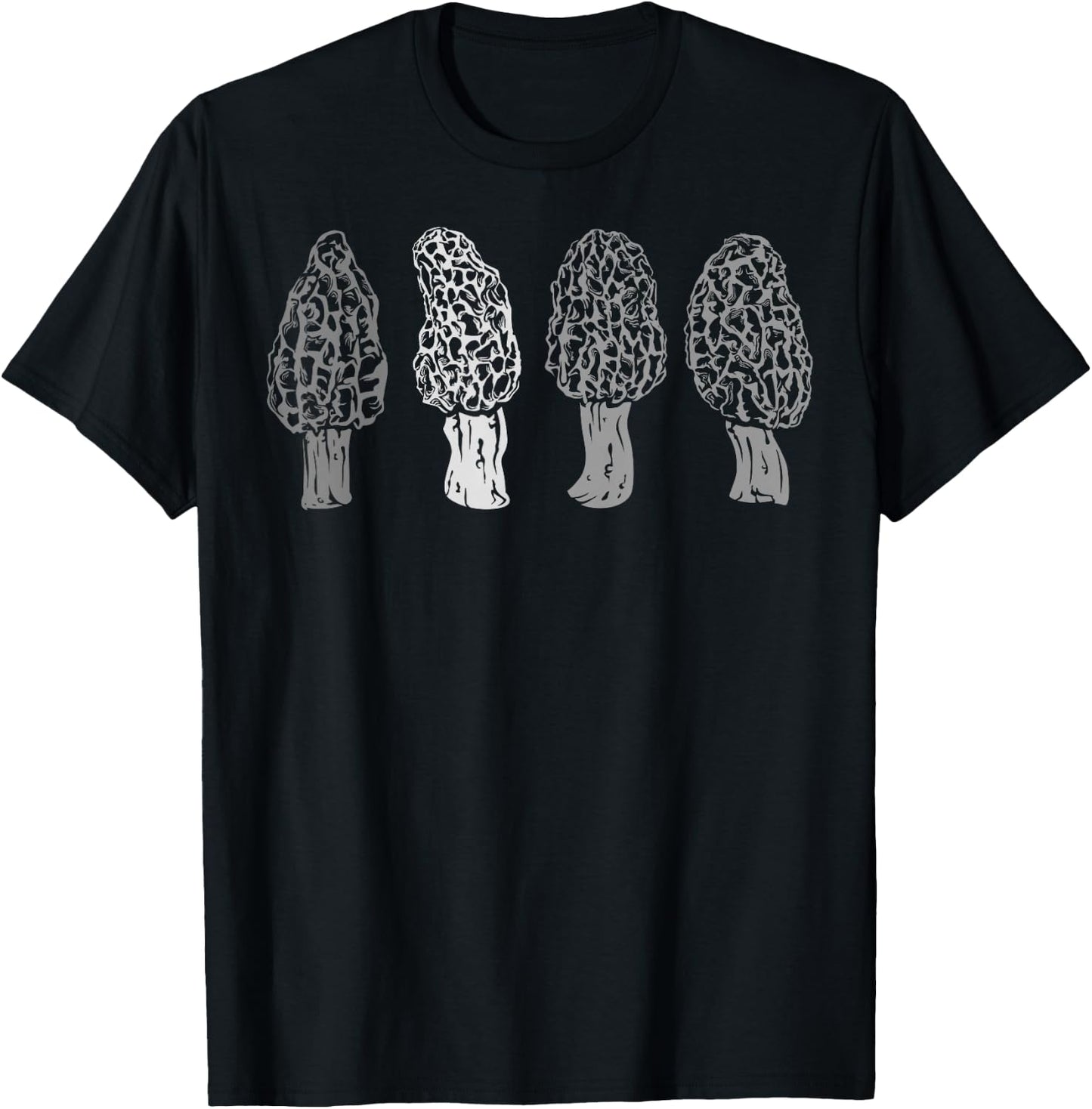 Funny Retro Morel Mushroom Hunting Gift Women Hunter T-Shirt - T-Shirt | Black