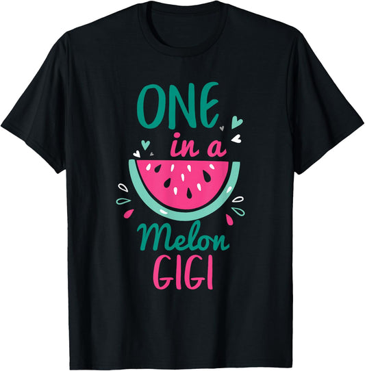 One In A Melon Gigi Watermelon Shirt Family Matching T-Shirt - T-Shirt | Black