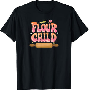 Flour Child Funny Baker T-Shirt - T-Shirt | Black