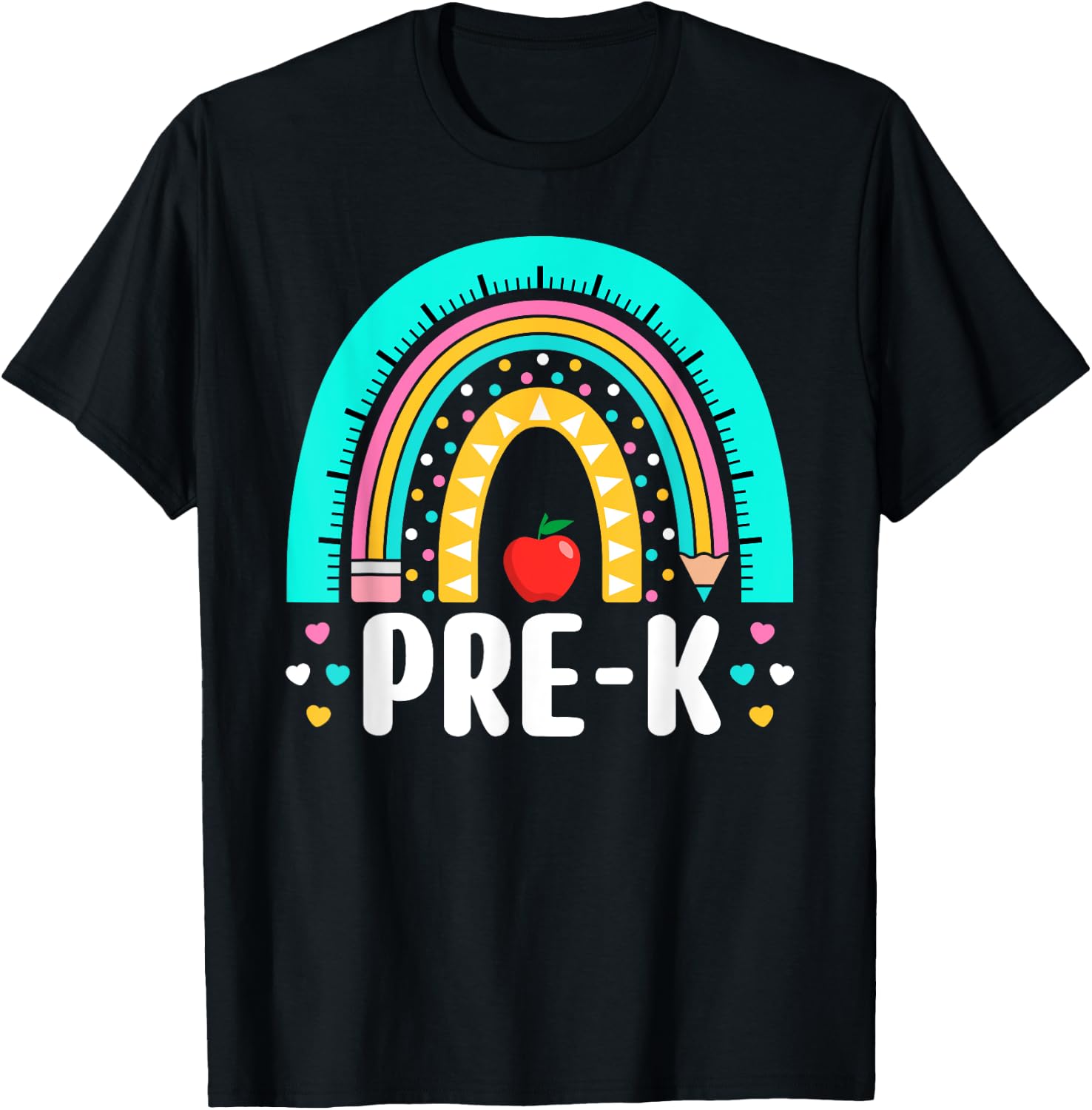 Pre-K Rainbow Teacher Team Pre-K Squad Toddler Girl Boy T-Shirt - T-Shirt | Black