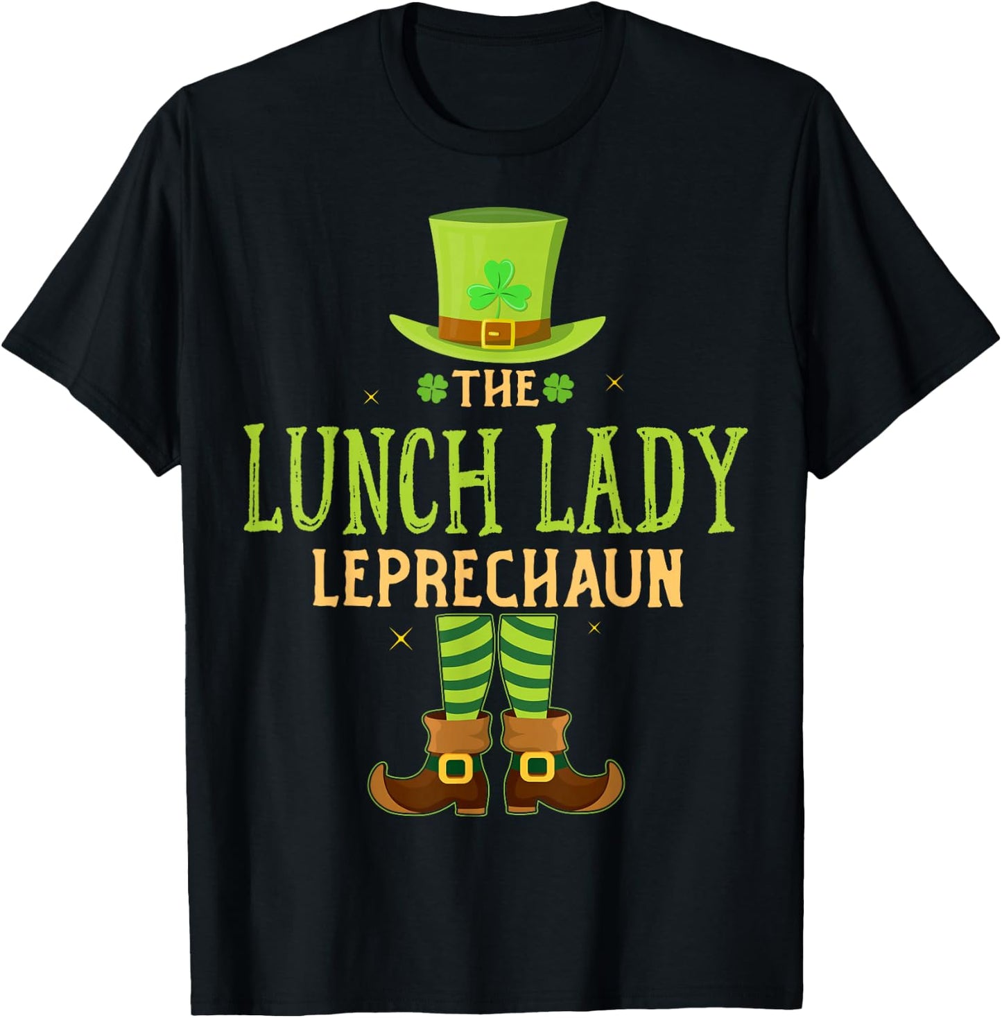 The Lunch Lady Leprechaun Funny Matching St Patricks Day T-Shirt - T-Shirt | Black