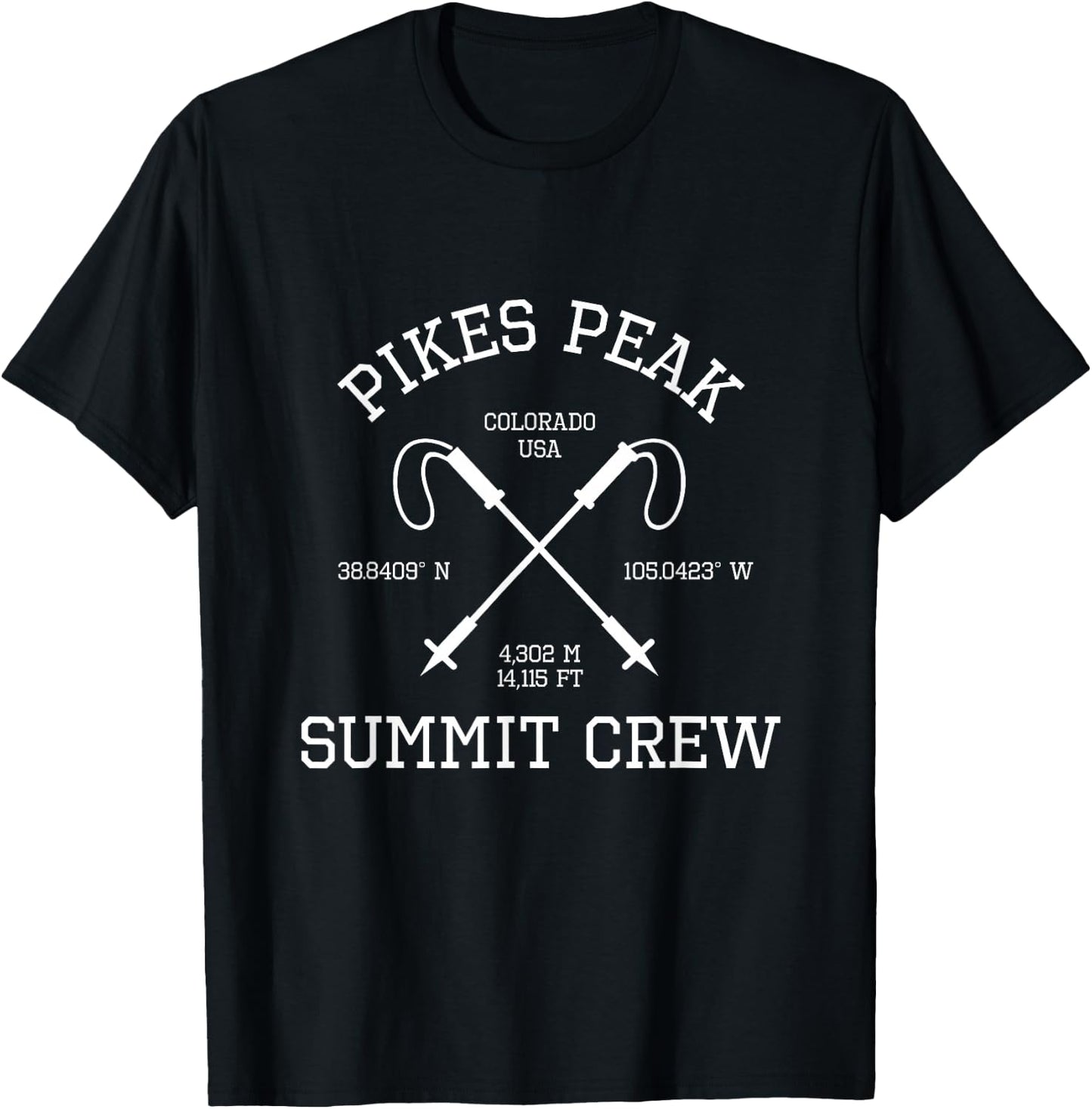 Climbed Pikes Peak Summit Crew Hike Colorado Hiking T-Shirt - T-Shirt | Black