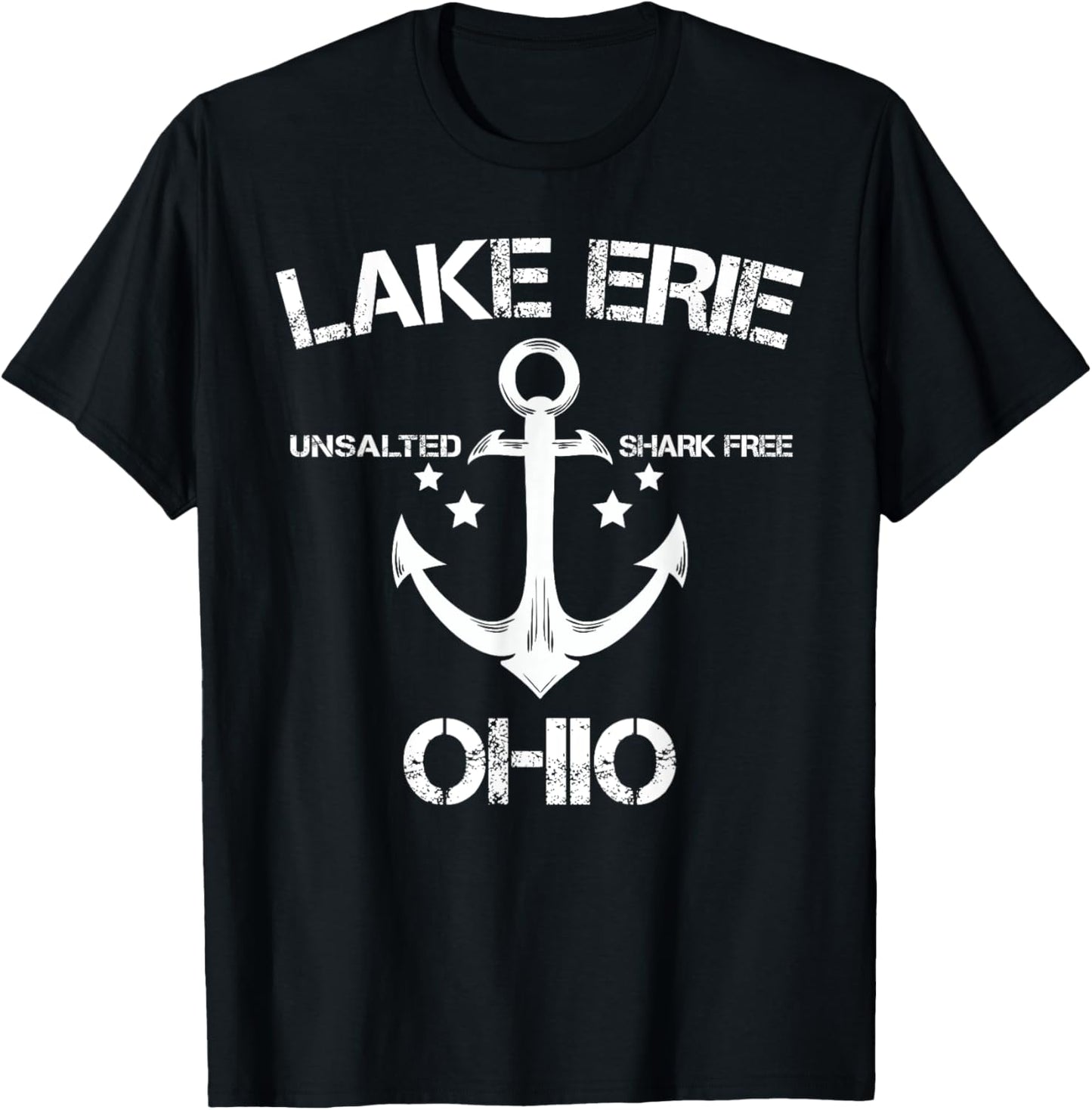 LAKE ERIE OHIO Funny Fishing Camping Summer Gift Men Women Kids T-Shirt - T-Shirt | Black