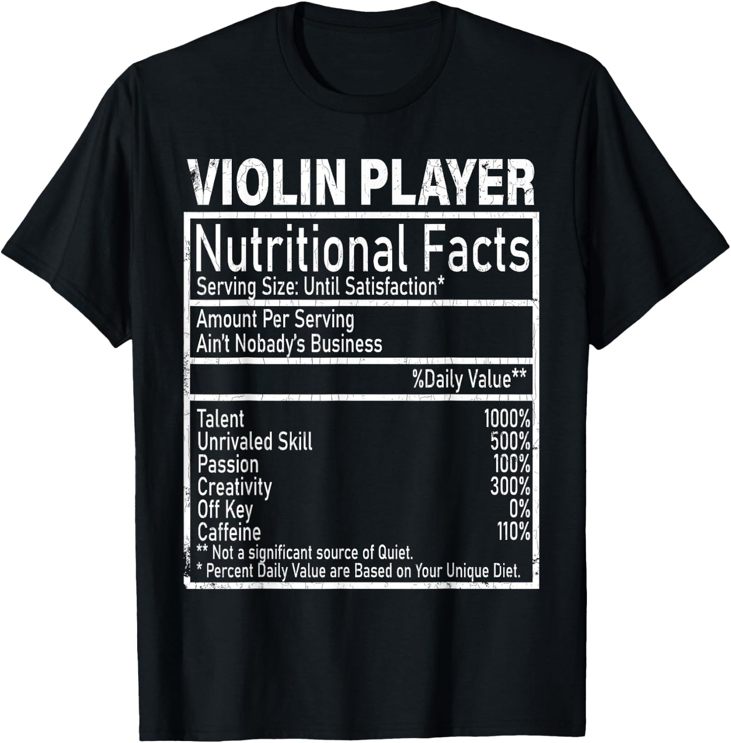 Violin Player Facts Funny Violinist Music Player Graphic T-Shirt - T-Shirt | Black