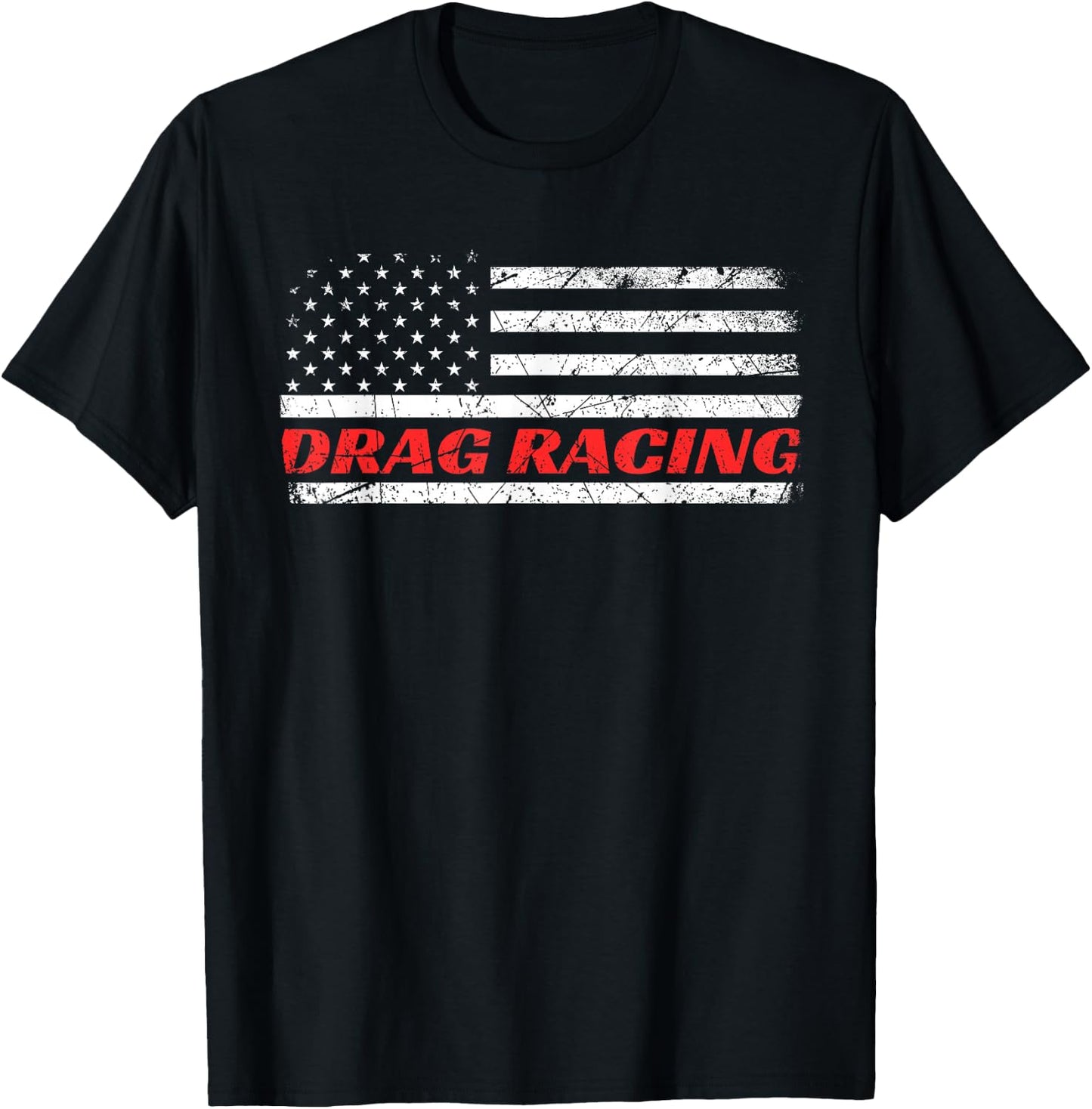 Drag Racing Patriotic American Drag Racer Apparel Design T-Shirt - T-Shirt | Black