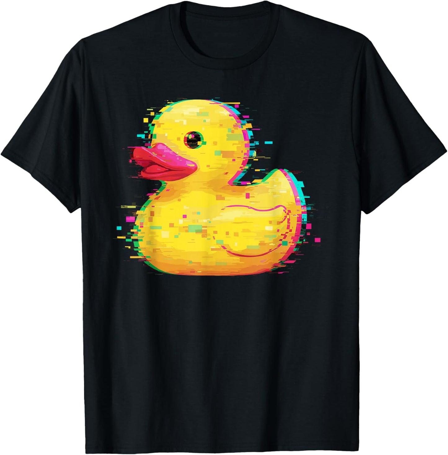 Programmer Glitch Rubber Duck Debugging Coding T-Shirt - T-Shirt | Black