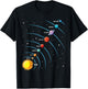 Solar System Colorful Space Planets Educational Kids T-Shirt - T-Shirt | Black