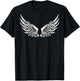 Wings On The Back Side Angel Black And White T-Shirt - T-Shirt | Black