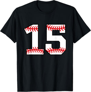 Baseball Number #15 T-Shirt - T-Shirt | Black