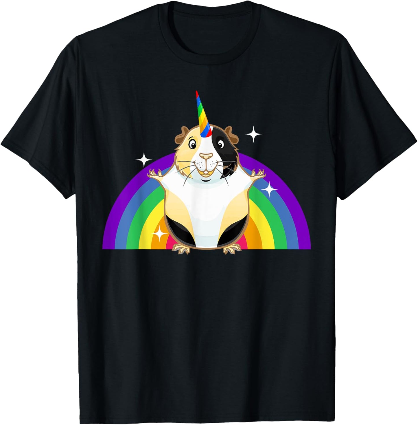 Guinea Pig Unicorn Rainbow T-Shirt - T-Shirt | Black