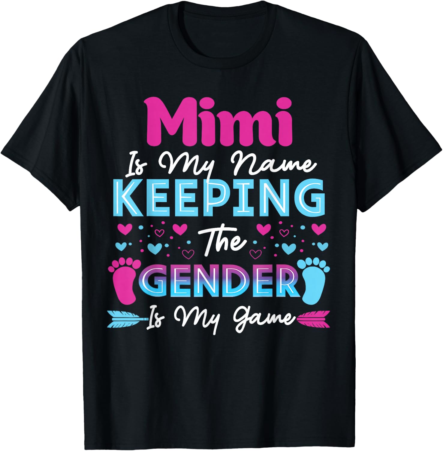 Keeper of The Gender Mimi Baby Shower Gender Reveal T-Shirt - T-Shirt | Black
