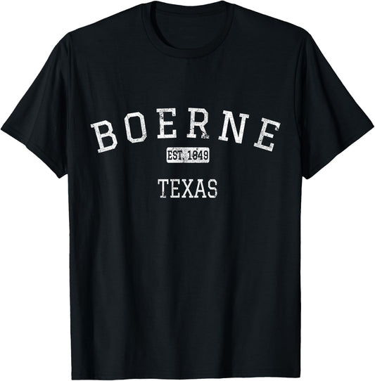 Boerne Texas TX Vintage T-Shirt - T-Shirt | Black