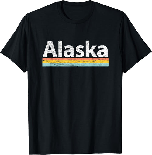 ALASKA - Vintage / Worn Design Retro Stripes - Classic
