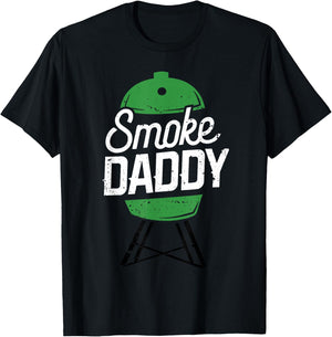 Smoke Daddy Green Egg Pitmaster Dad BBQ Grill T-Shirt - T-Shirt | Black
