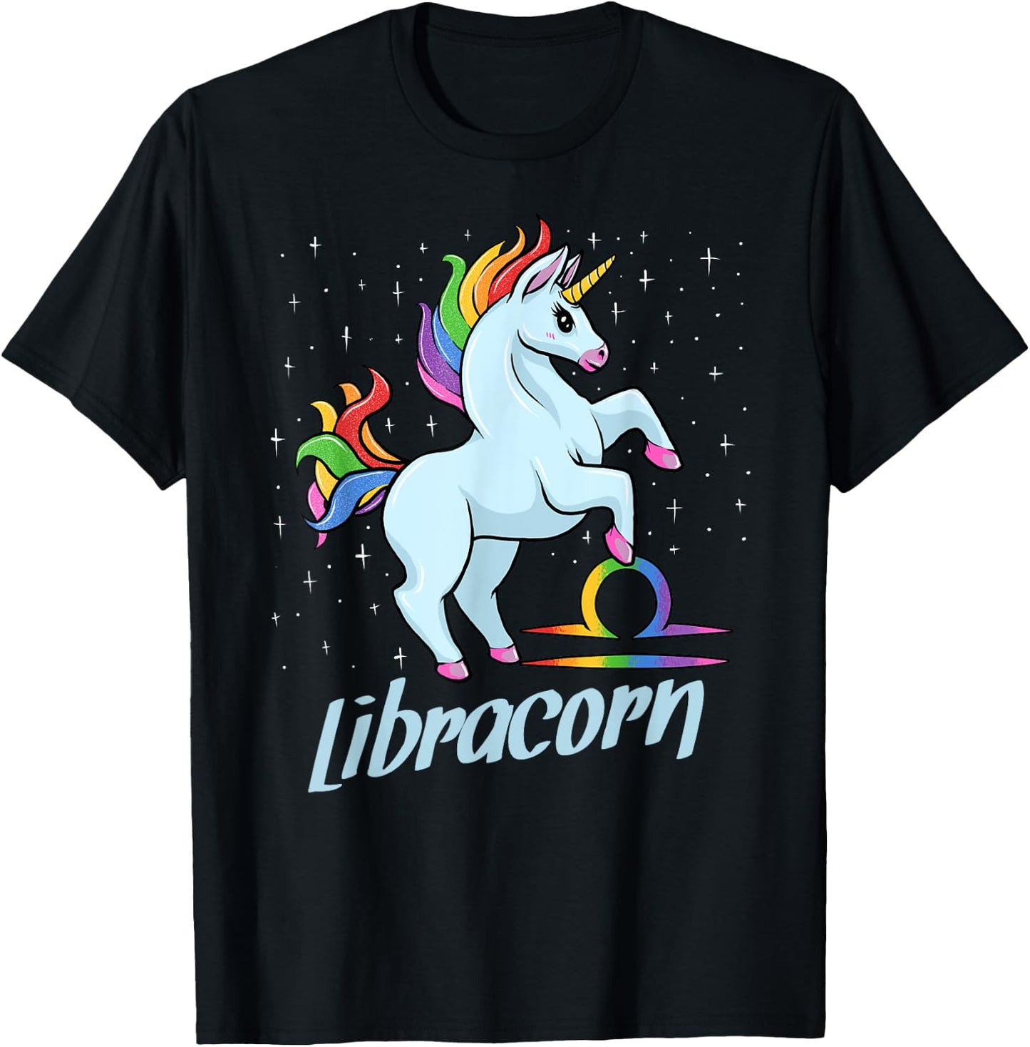 Libracorn The Libra Unicorn Zodiac Sign T-Shirt - T-Shirt | Black